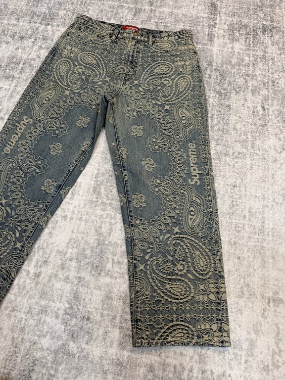 Supreme Paisley Denim Hooded Jacket & Pants Set - 20