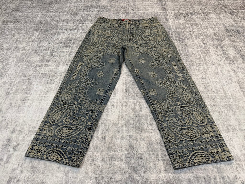 Supreme Paisley Denim Hooded Jacket & Pants Set - 21