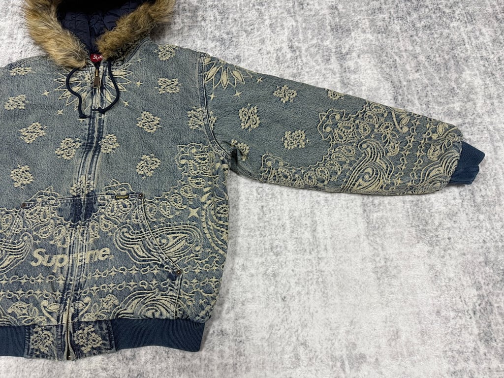 Supreme Paisley Denim Hooded Jacket & Pants Set - 28