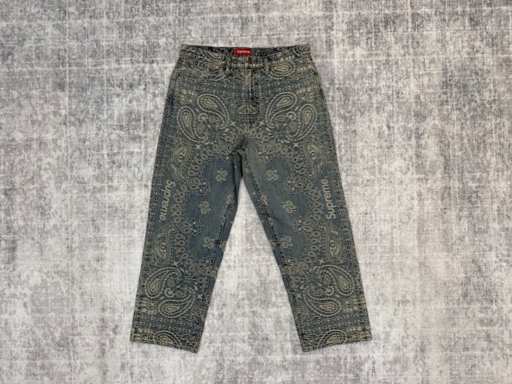 Supreme Paisley Denim Hooded Jacket & Pants Set - 4