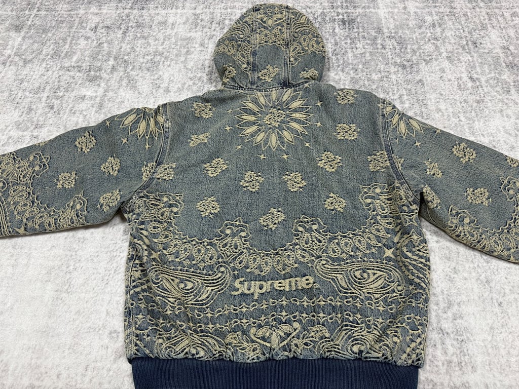 Supreme Paisley Denim Hooded Jacket & Pants Set - 32