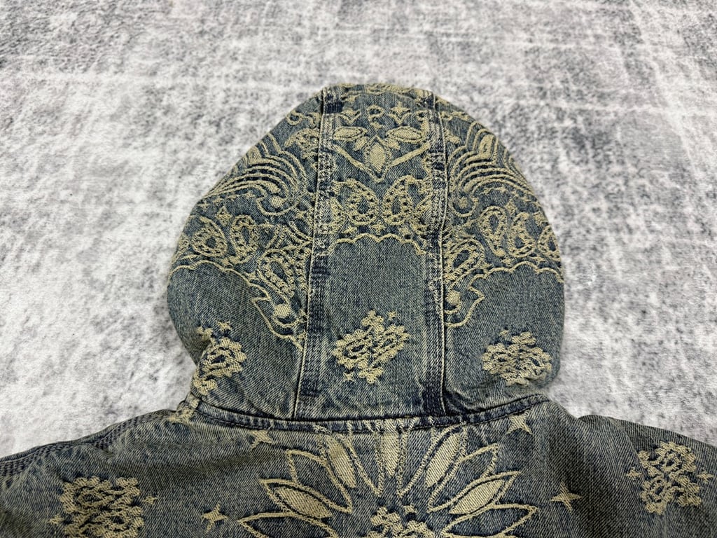 Supreme Paisley Denim Hooded Jacket & Pants Set - 34