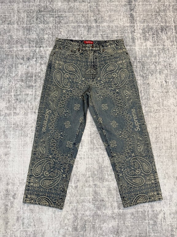 Supreme Paisley Denim Hooded Jacket & Pants Set - 43