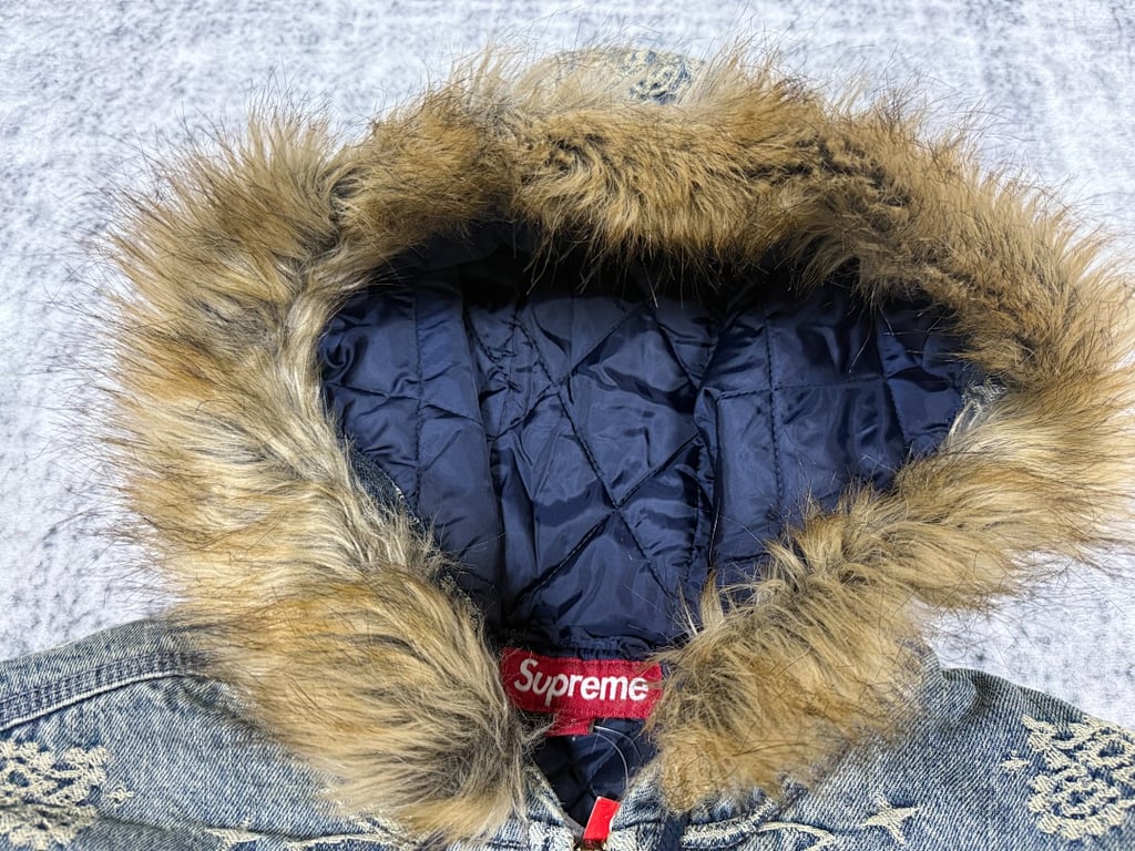 Supreme Paisley Denim Hooded Jacket & Pants Set - 48