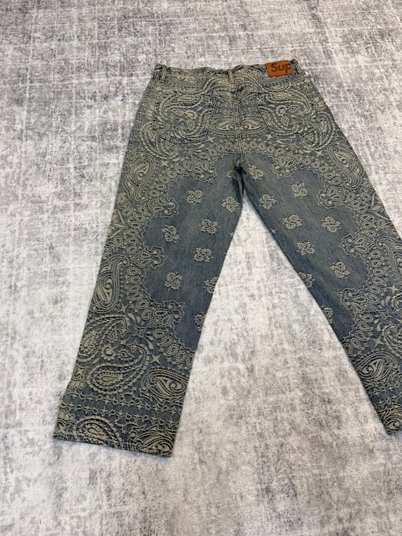 Supreme Paisley Denim Hooded Jacket & Pants Set - 8