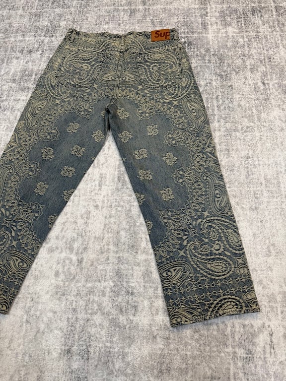 Supreme Paisley Denim Hooded Jacket & Pants Set - 9