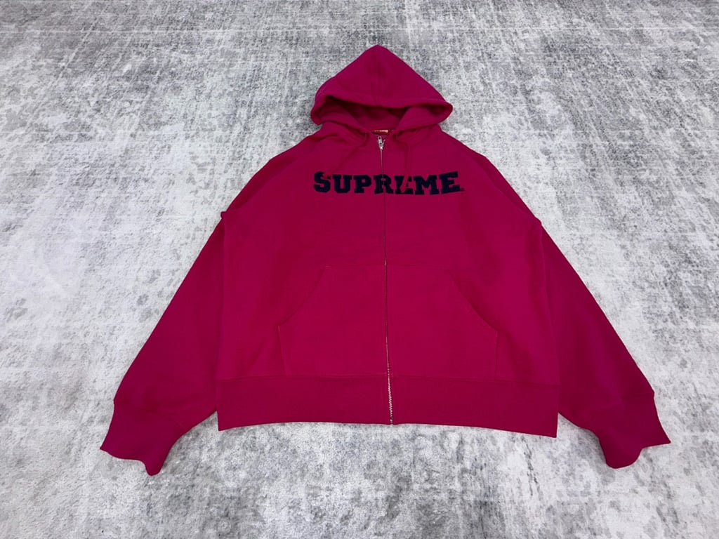 Supreme FW25 Classic Logo Zip Up Hoodie Pink - 4