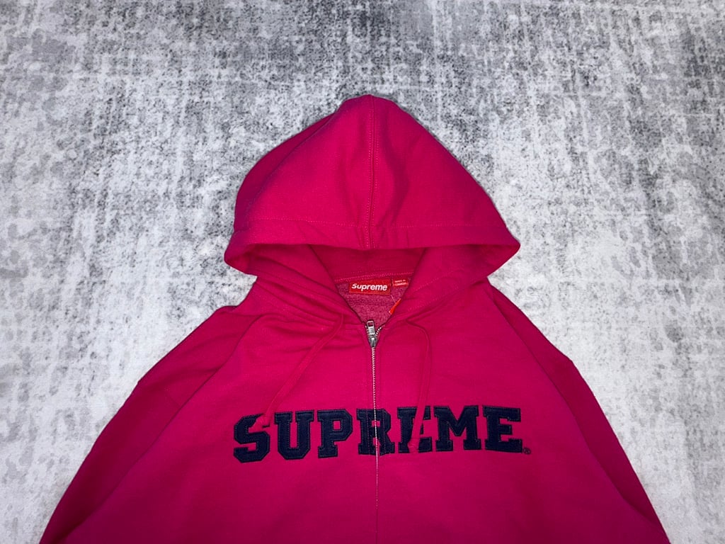 Supreme FW25 Classic Logo Zip Up Hoodie Pink - 5