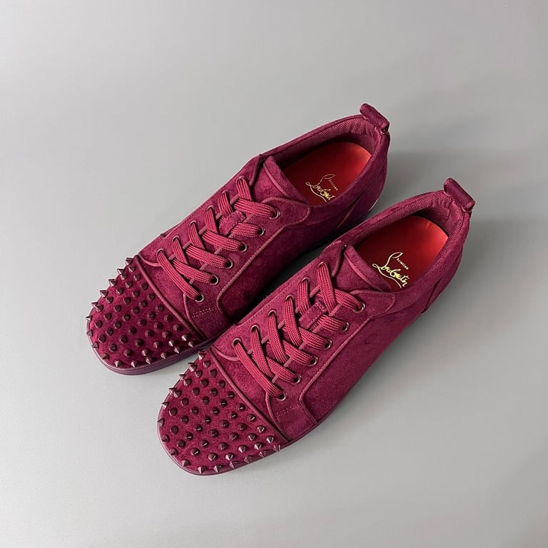 Christian Louboutin Louis Junior Spikes Burgundy
