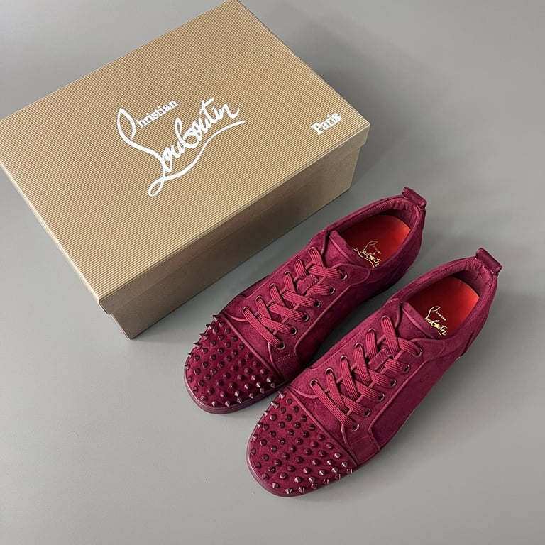 Christian Louboutin Louis Junior Spikes Burgundy - 2