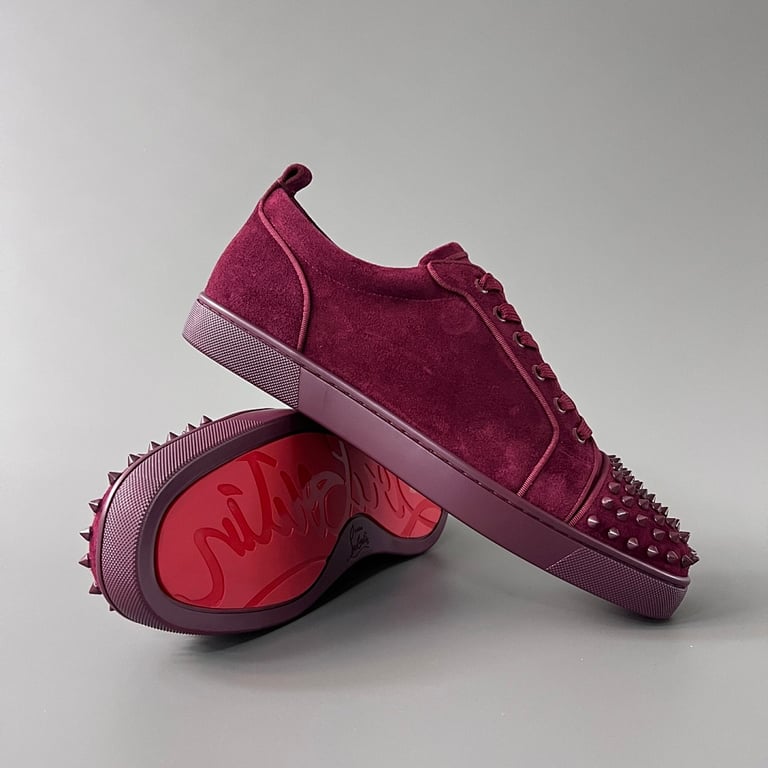 Christian Louboutin Louis Junior Spikes Burgundy - 3
