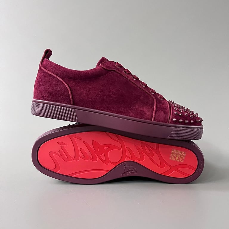 Christian Louboutin Louis Junior Spikes Burgundy - 4