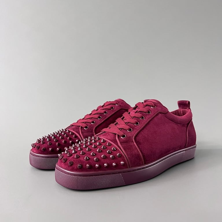 Christian Louboutin Louis Junior Spikes Burgundy - 9
