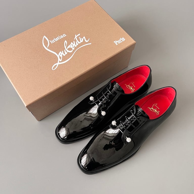 Christian Louboutin Patent Leather Derbies Black - 2