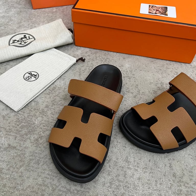 Hermès Chypre Sandals Brown Black - 4