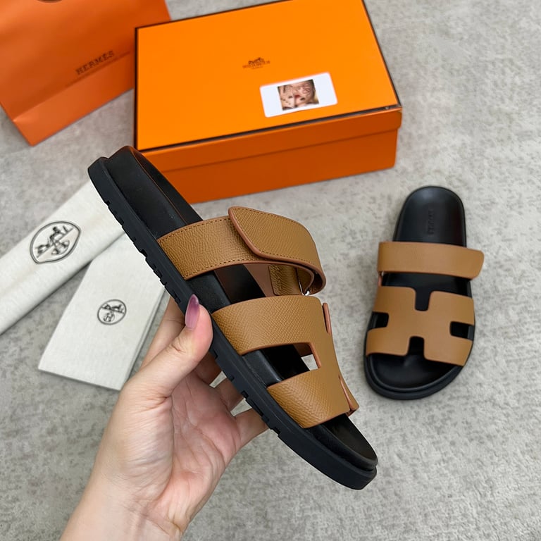 Hermès Chypre Sandals Brown Black - 6