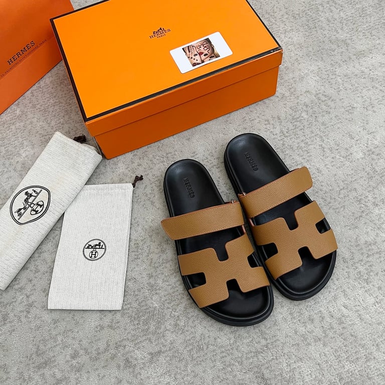 Hermès Chypre Sandals Brown Black - 9