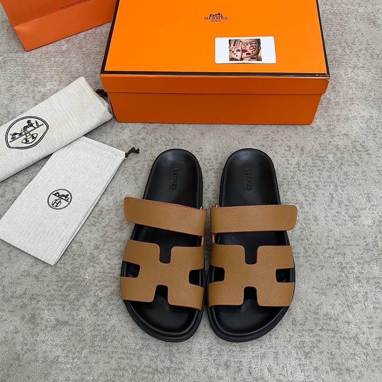 Hermès Chypre Sandals Brown Black - 10