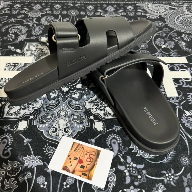 Hermès Chypre Sandals Black - 5