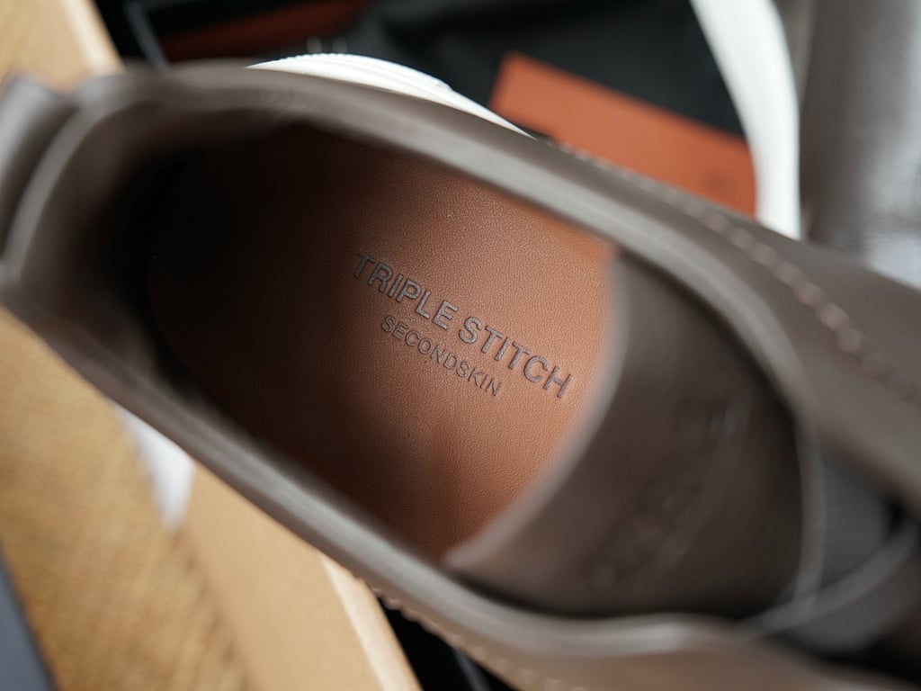 Zegna Triple Stitch Leather Sneakers Brown - 6
