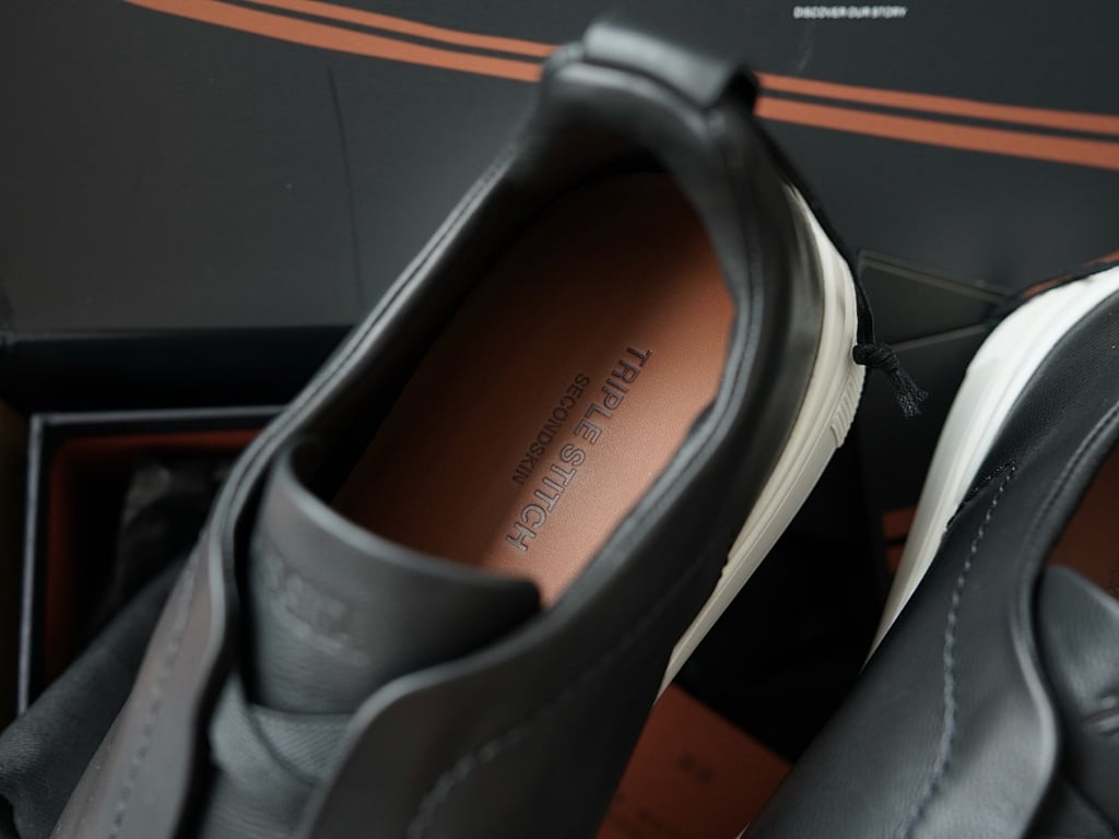 Zegna Triple Stitch Black Leather Sneakers - 4
