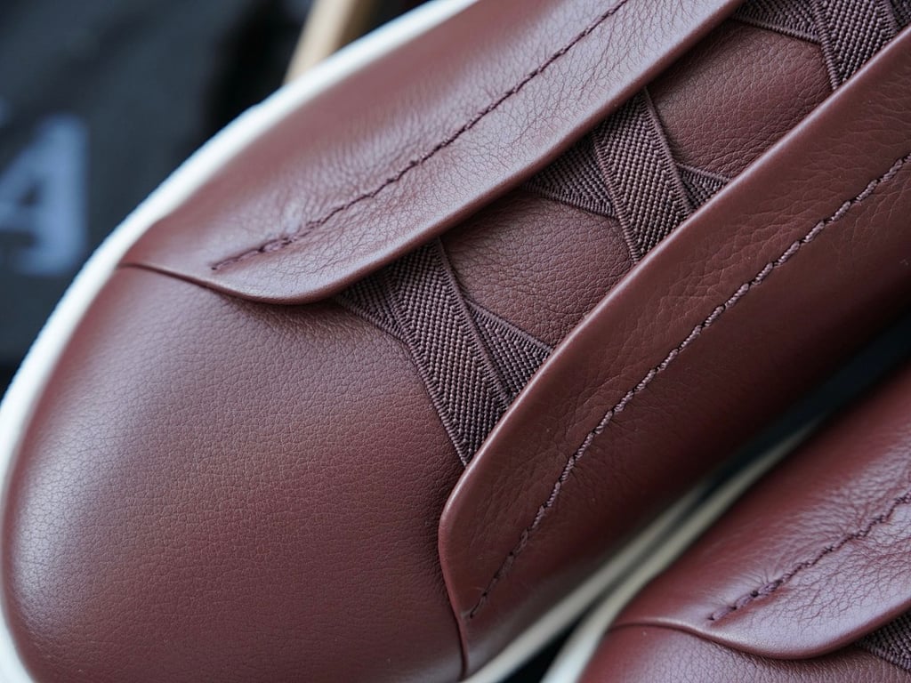 Zegna Triple Stitch Burgundy Leather - 5