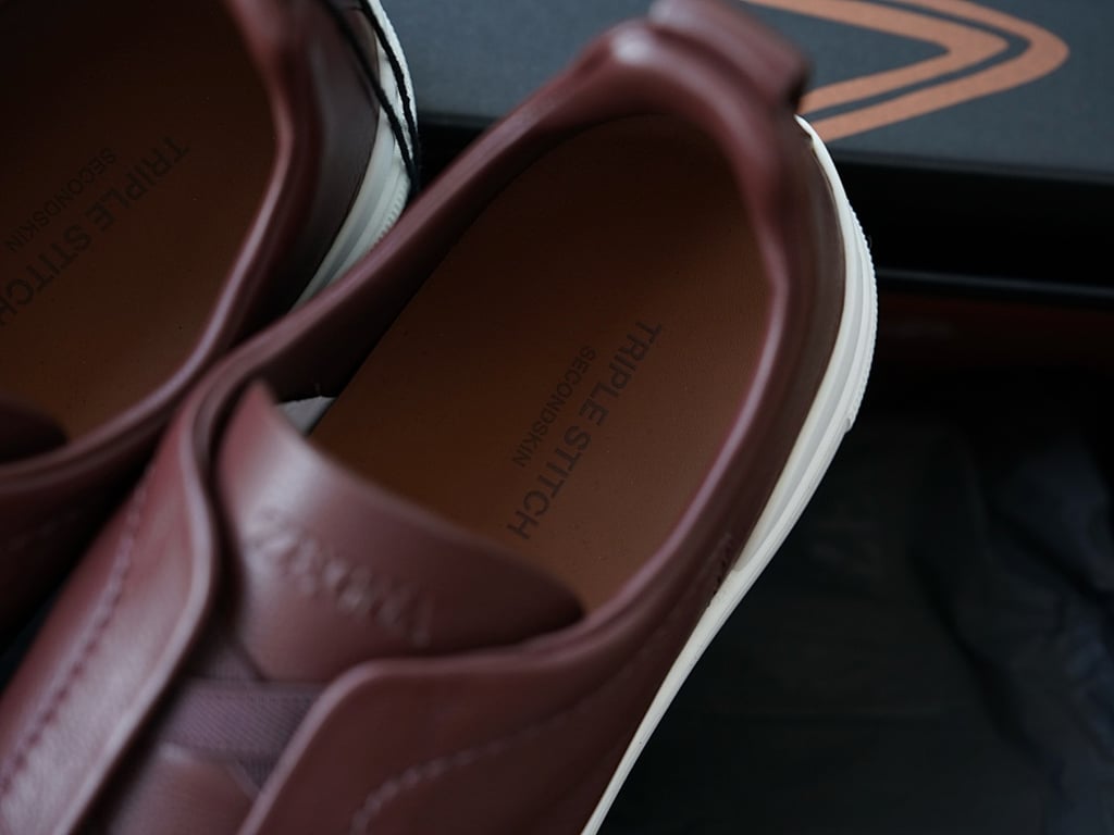 Zegna Triple Stitch Burgundy Leather - 8