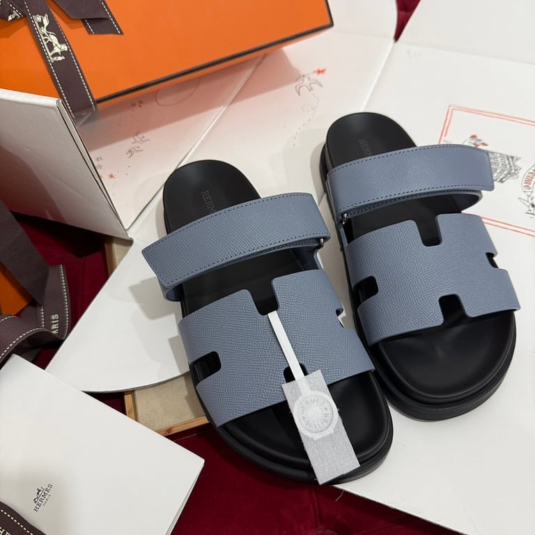 Hermès Chypre Sandals Blue - 3