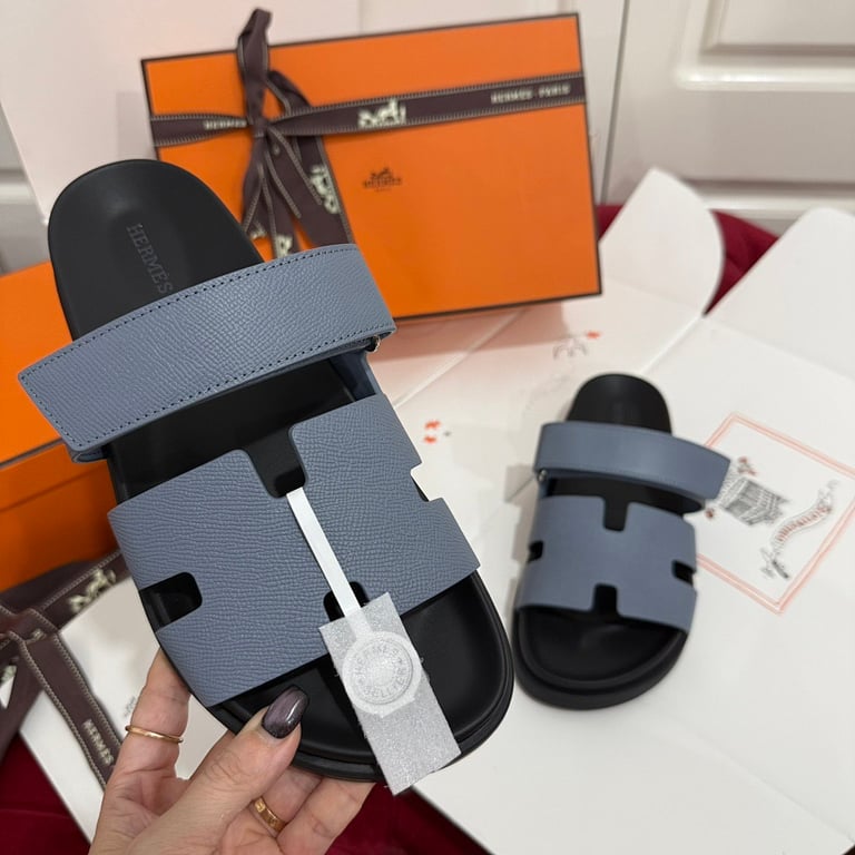 Hermès Chypre Sandals Blue - 4