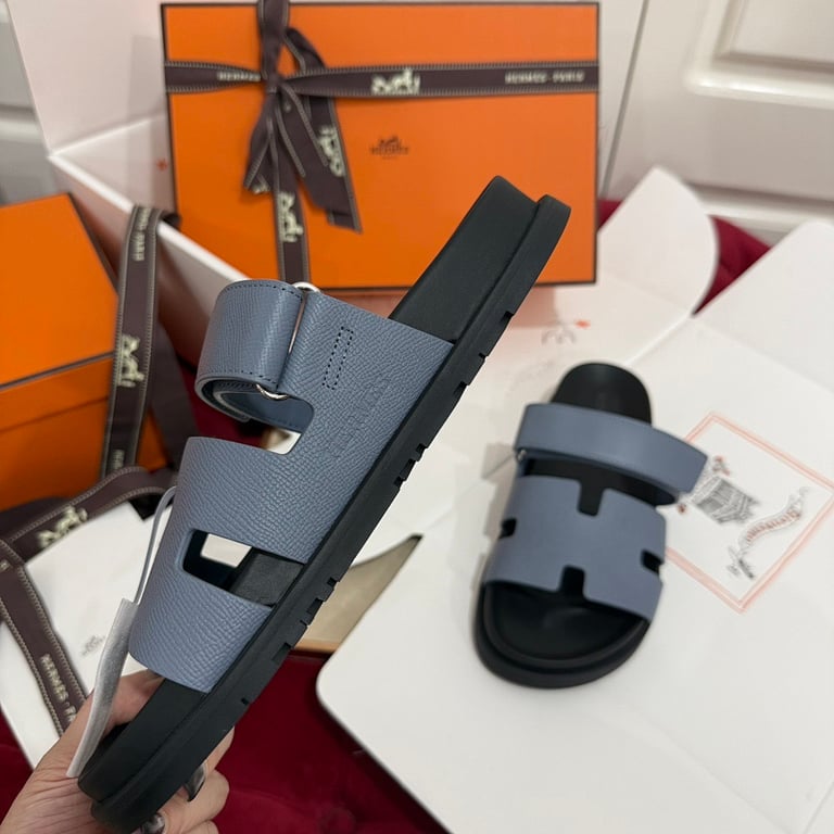 Hermès Chypre Sandals Blue - 5