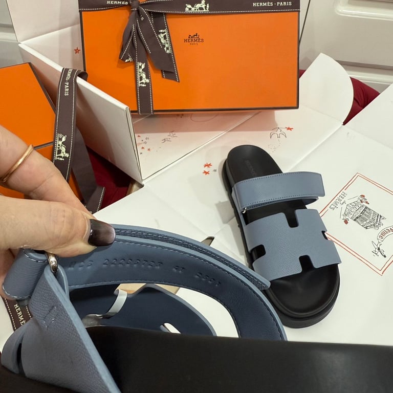 Hermès Chypre Sandals Blue - 6