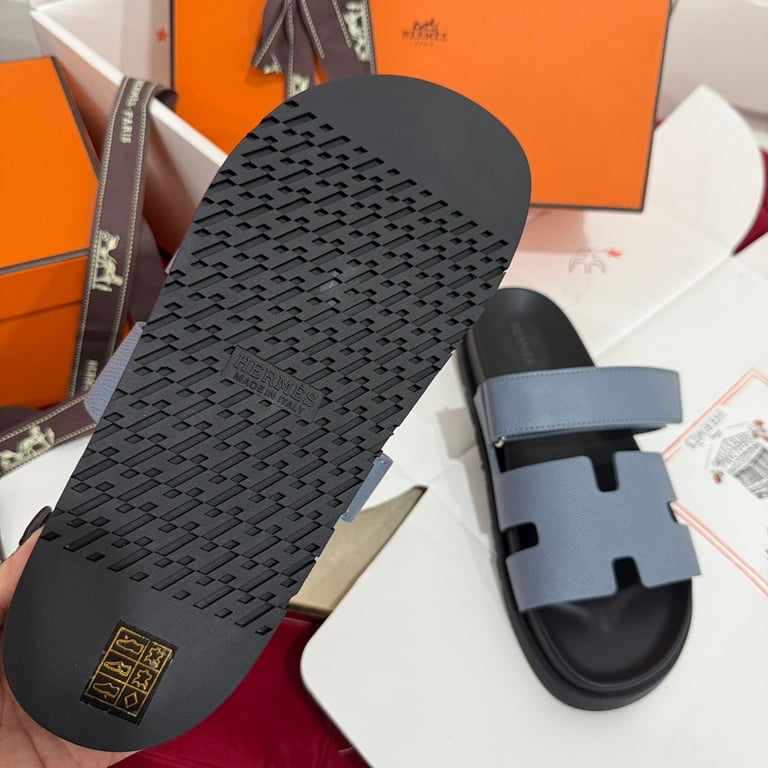 Hermès Chypre Sandals Blue - 9