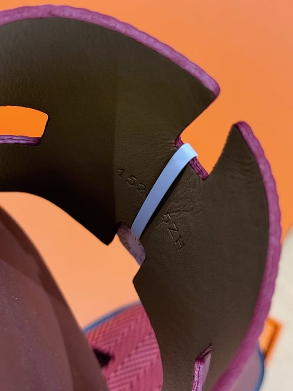 Hermès Izmir Sandals Burgundy Chevron Leather - 7