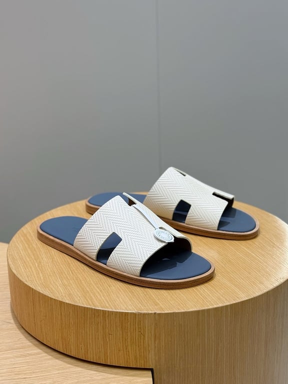 Hermès Izmir Sandals White Blue - 3