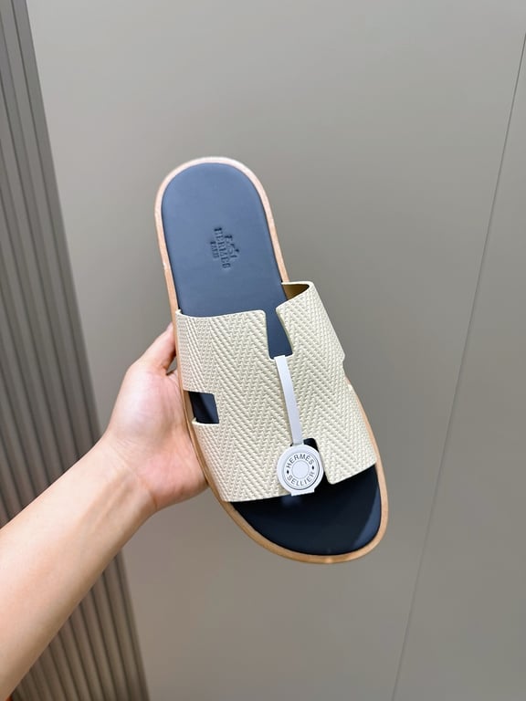 Hermès Izmir Sandals White Blue - 4