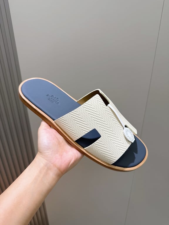 Hermès Izmir Sandals White Blue - 5