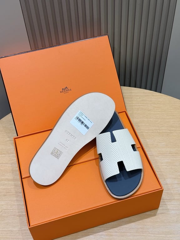 Hermès Izmir Sandals White Blue - 6