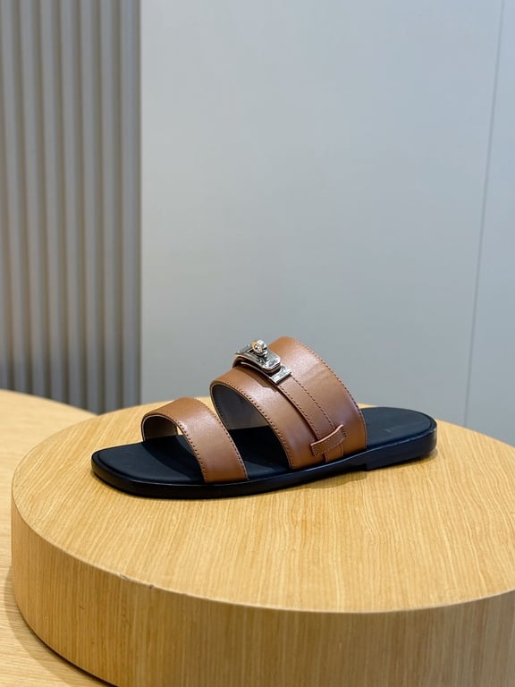 Hermès Empire Sandals Brown Leather - 2