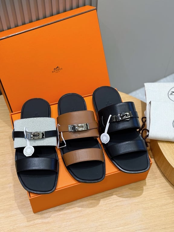 Hermès Empire Sandals Black White - 2
