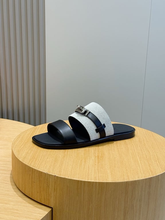 Hermès Empire Sandals Black White - 3