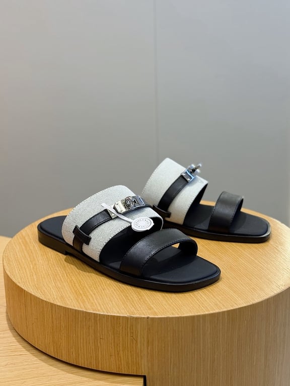 Hermès Empire Sandals Black White - 4