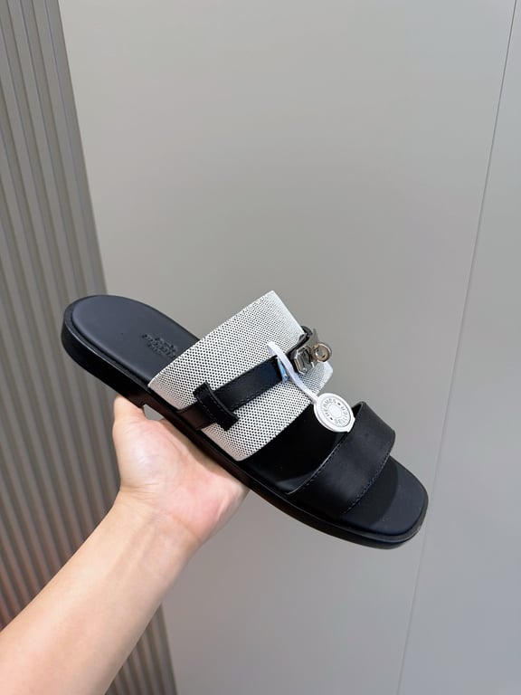 Hermès Empire Sandals Black White - 6