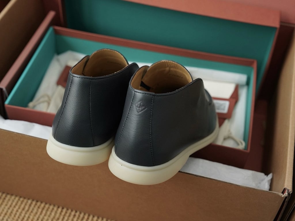 Loro Piana Open Walk Navy Leather - 2