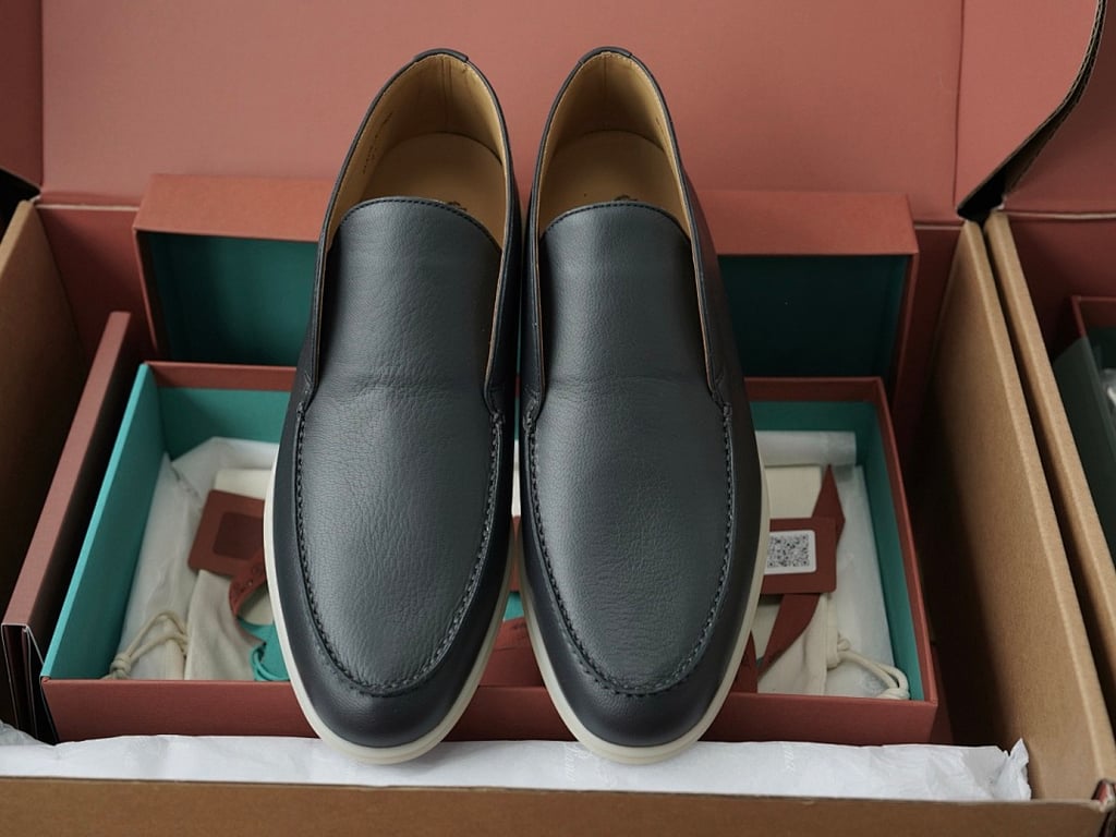 Loro Piana Open Walk Navy Leather - 4