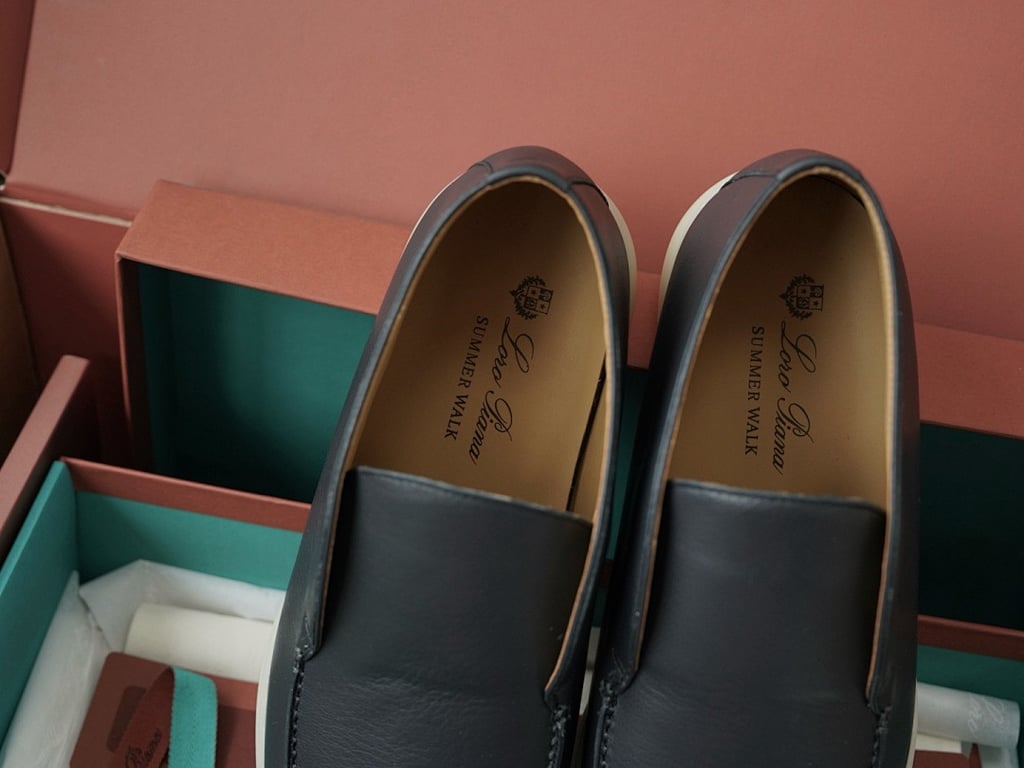 Loro Piana Open Walk Navy Leather - 8