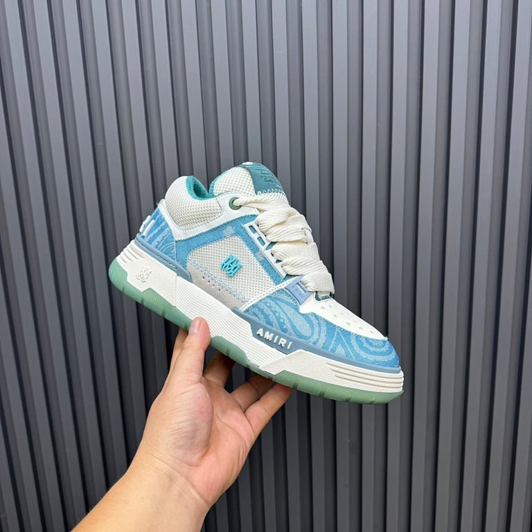 Amiri MA-1 Blue Paisley Sneakers - 3
