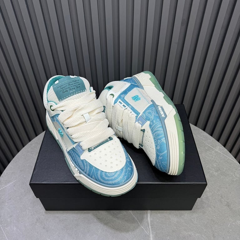 Amiri MA-1 Blue Paisley Sneakers - 5