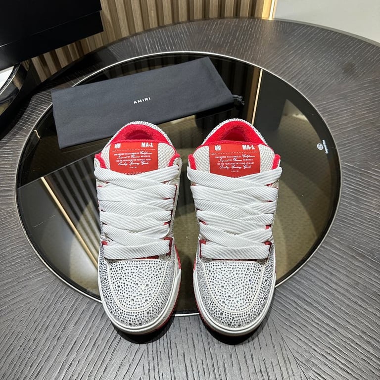 Amiri MA-1 Rhinestone White Red - 2