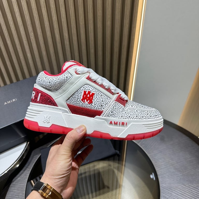 Amiri MA-1 Rhinestone White Red - 4