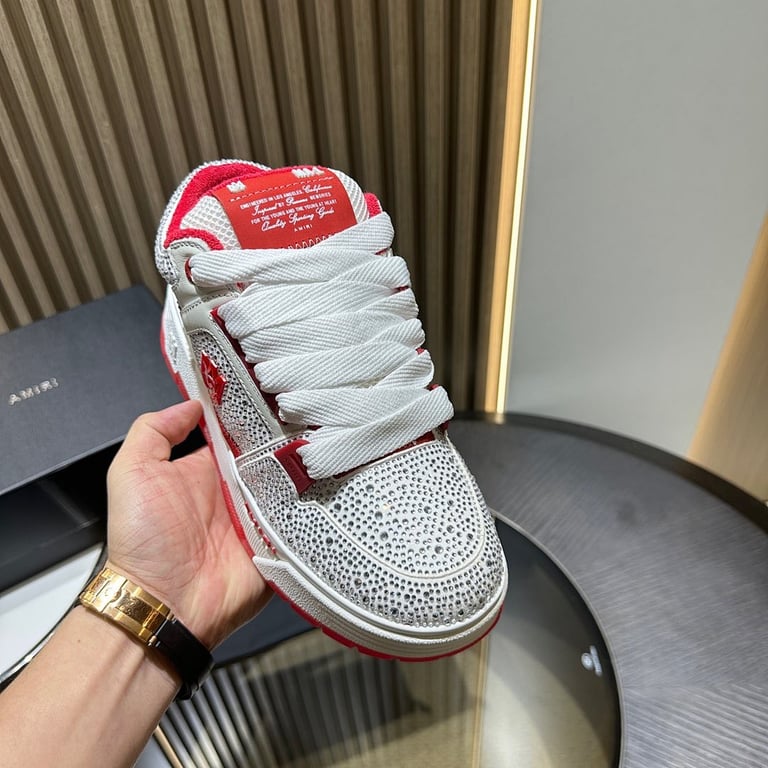 Amiri MA-1 Rhinestone White Red - 5